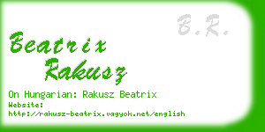 beatrix rakusz business card